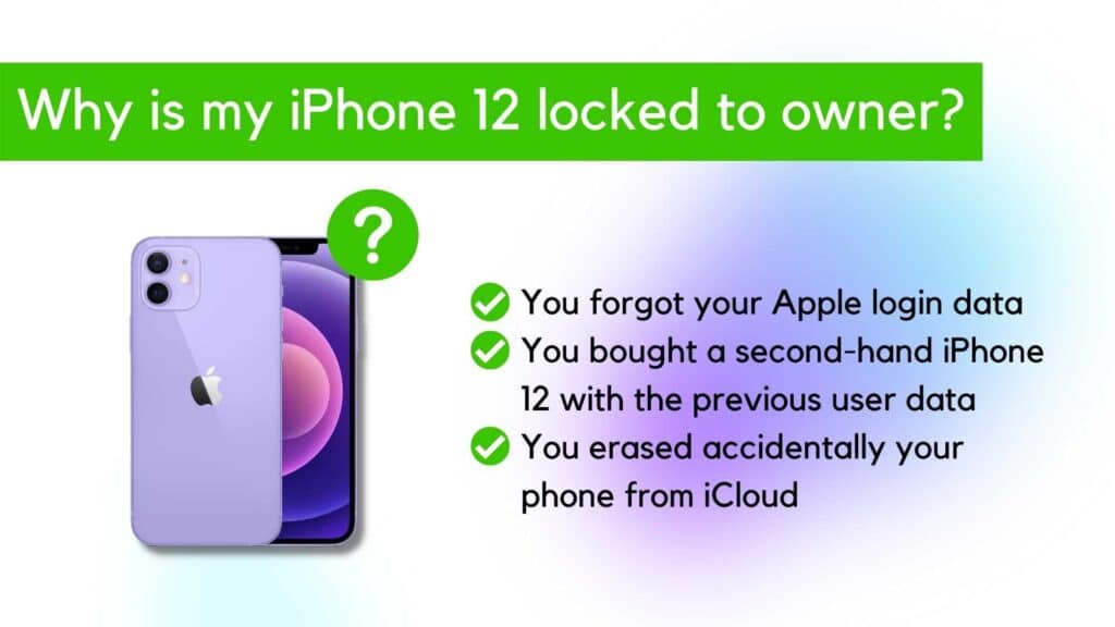 Unlock iPhone 12 (Pro/Max/Mini) Locked to Owner iCloud Activation Screen 2 Reasons why your iPhone 12 is locked to owner