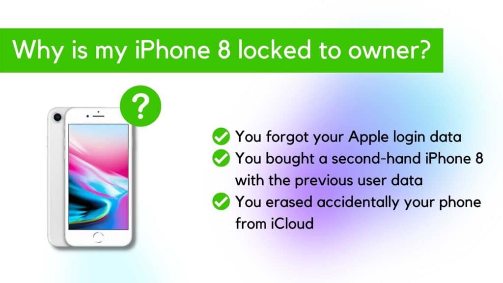 Fix iPhone 8 Locked to Owner: iPhone 8/8+ Unlock 2 Causes why is iPhone 8 locked to owner